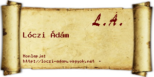 Lóczi Ádám névjegykártya
